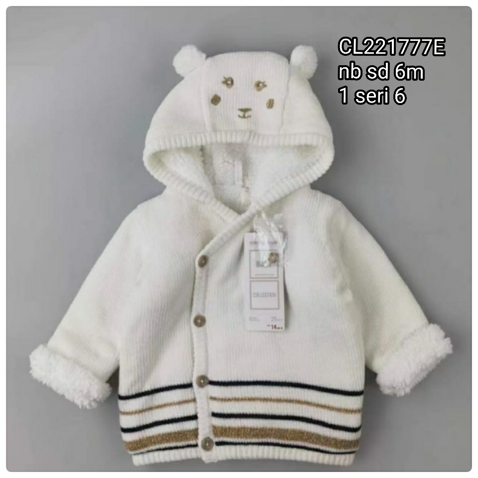 Jaket Rajut Anak / Sweater Rajut Anak Catell Love 0-6 Bulan