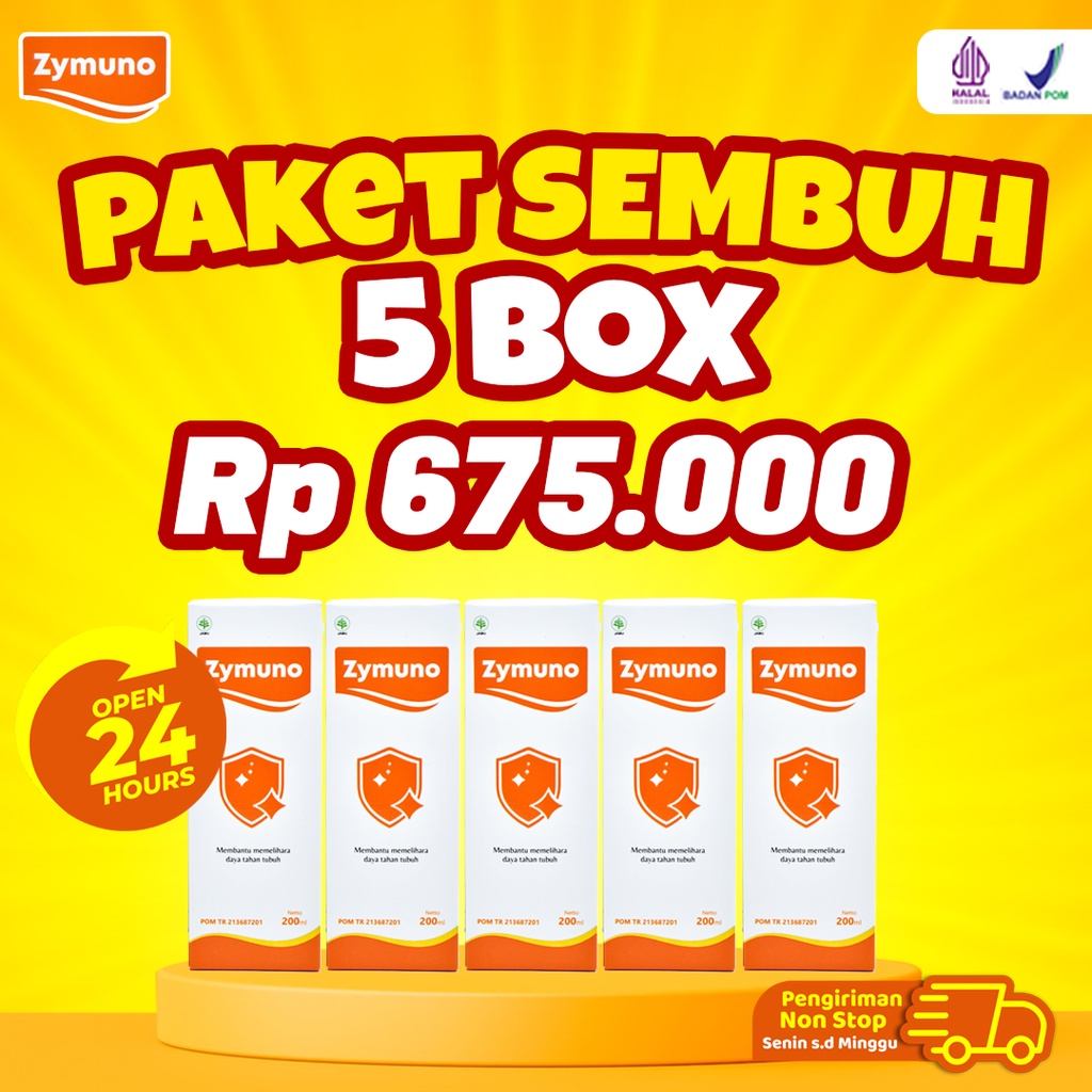 Zymuno Paket 5 – Paket Sembuh Vitamin Herbal Tingkatkan Daya Tahan Tubuh Imunoterapi Kanker Jaga Kesehatan Tubuh Bantu Percepat Penyembuhan Penyakit Cegah Flu Demam dan Batuk Masalah Pencernaan