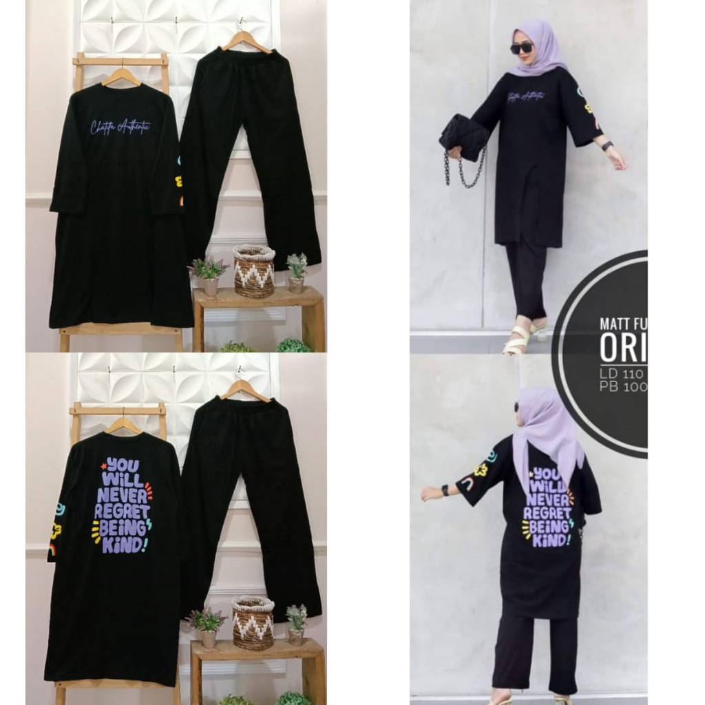 SETELAN CELANA TUNIK JEVANNI // SET TUNIK JEVANNI //PAKAIAN WANITA // SETELAN WANITA // BISA COD