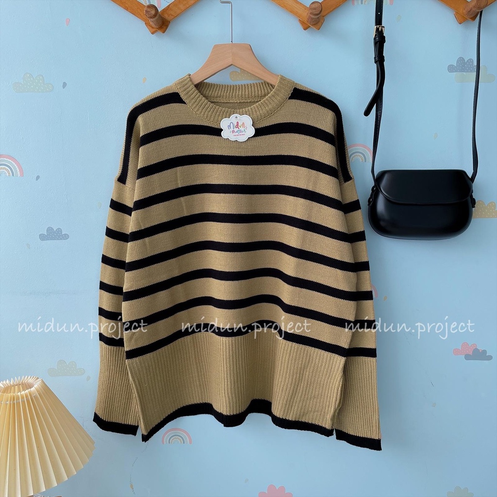 VANIYA STRIPE KNIT | ATASAN RAJUT GARIS-GARIS WANITA