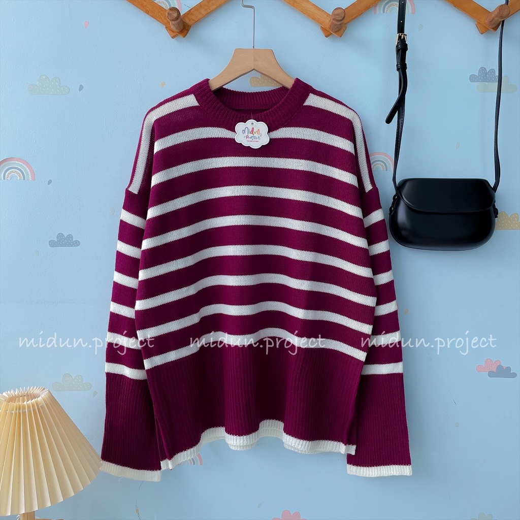 VANIYA STRIPE KNIT | ATASAN RAJUT GARIS-GARIS WANITA