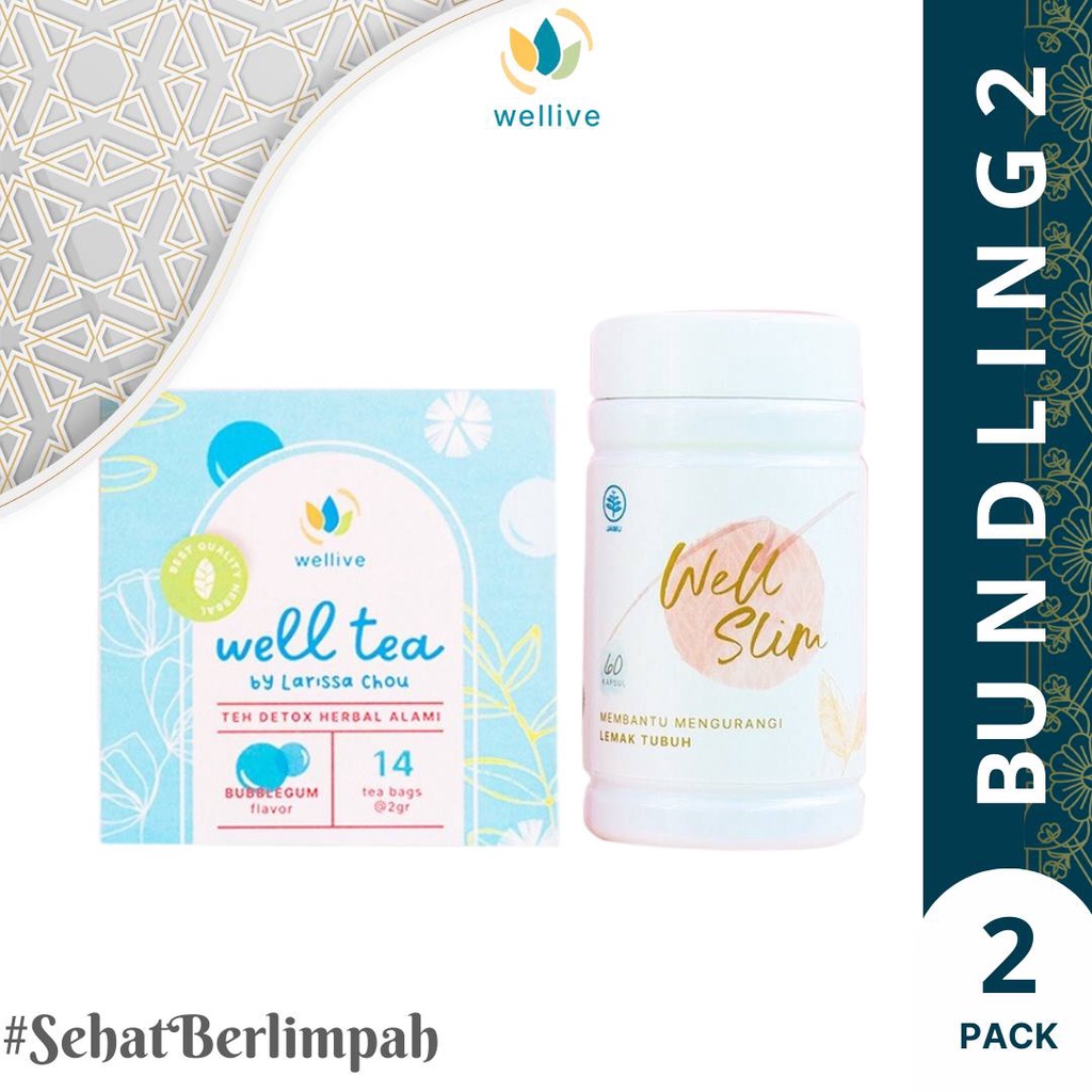 Spesial Bundling 2 - Welltea Isi 14+Wellslim - Teh Detox - Kapsul Diet - Pelangsing - BPOM