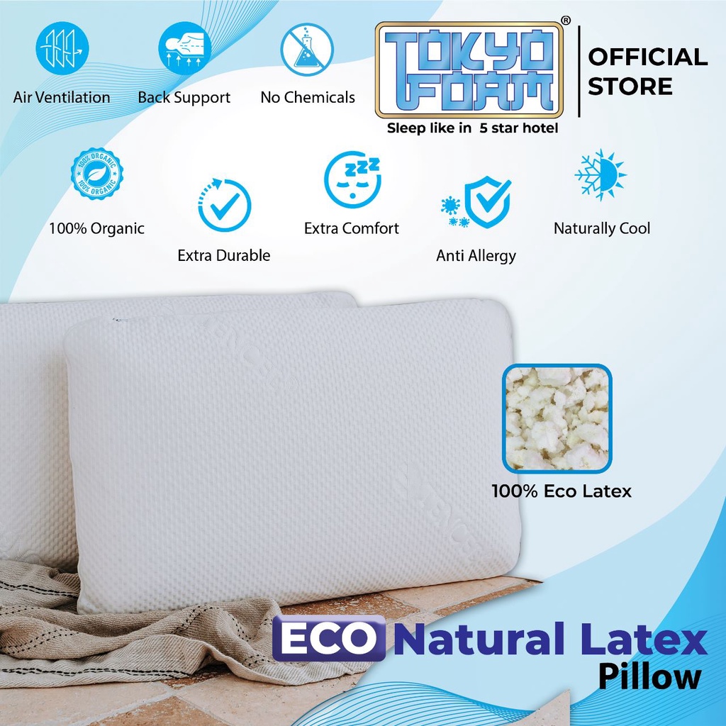 Bantal Eco Natural Latex Pillow by Tokyo Foam