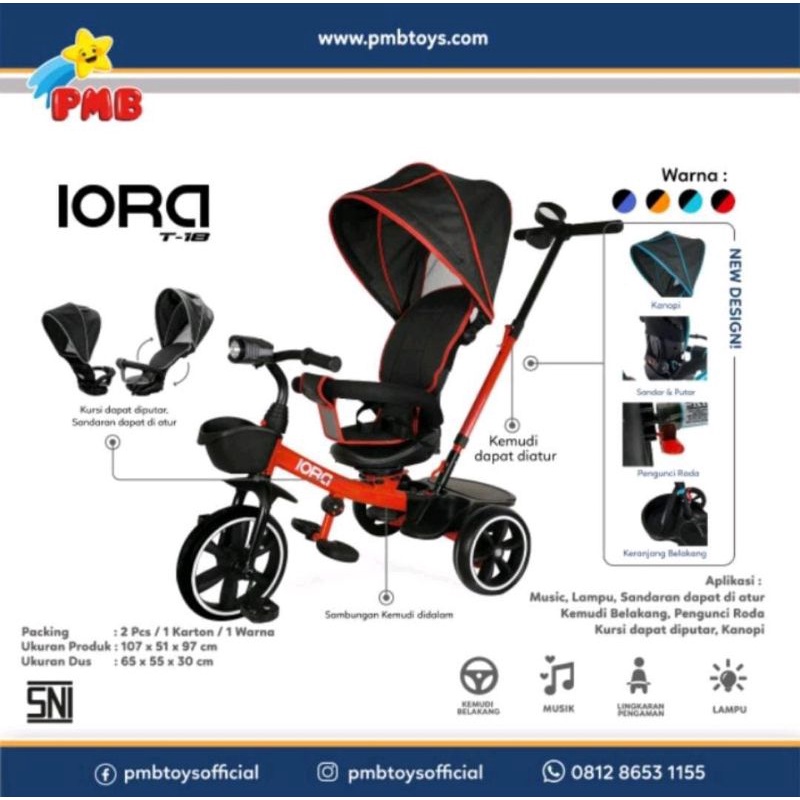 SEPEDA ANAK RODA TIGA PMB IORA T-17 T-18