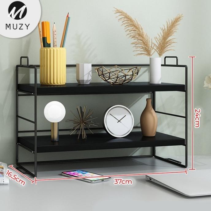 Muzy Rak Buku Rak Kayu Besi Susun Minimalis Rak Serbaguna Hrb103 Lalunadouble.Store