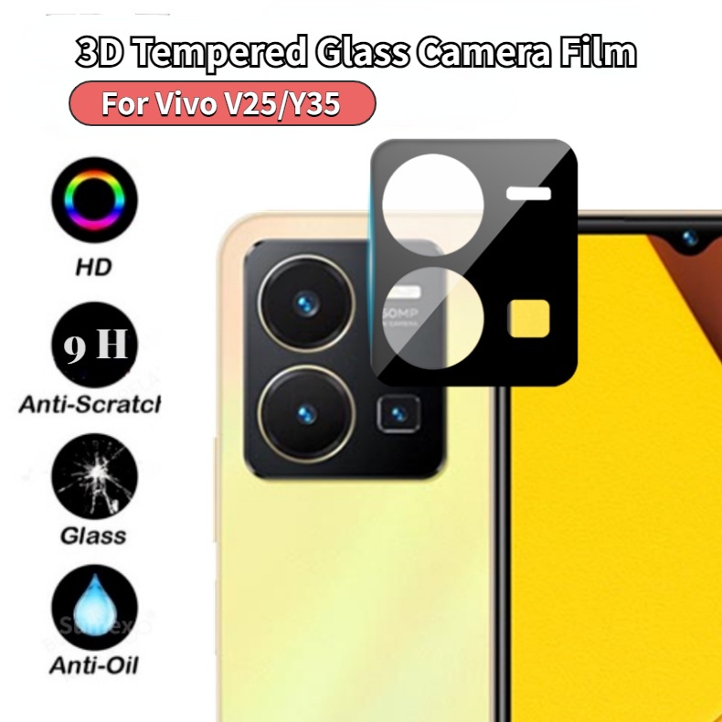 Vivo V25 / V25e Camera Lens Protector Film BLACK Full Tempered Glass Camera 3D