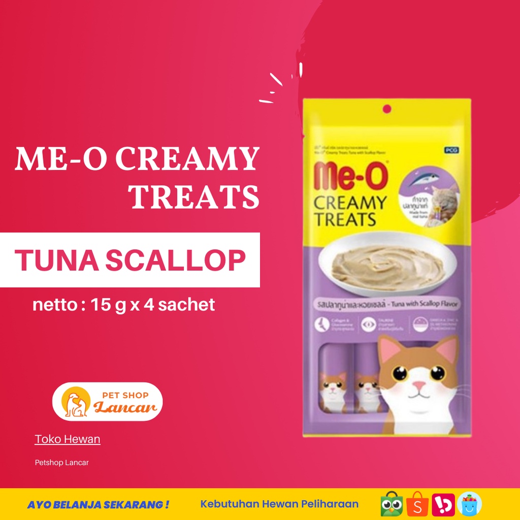 Tuna with scallop - Meo Creamy Treats Liquid Snack Meo Kucing