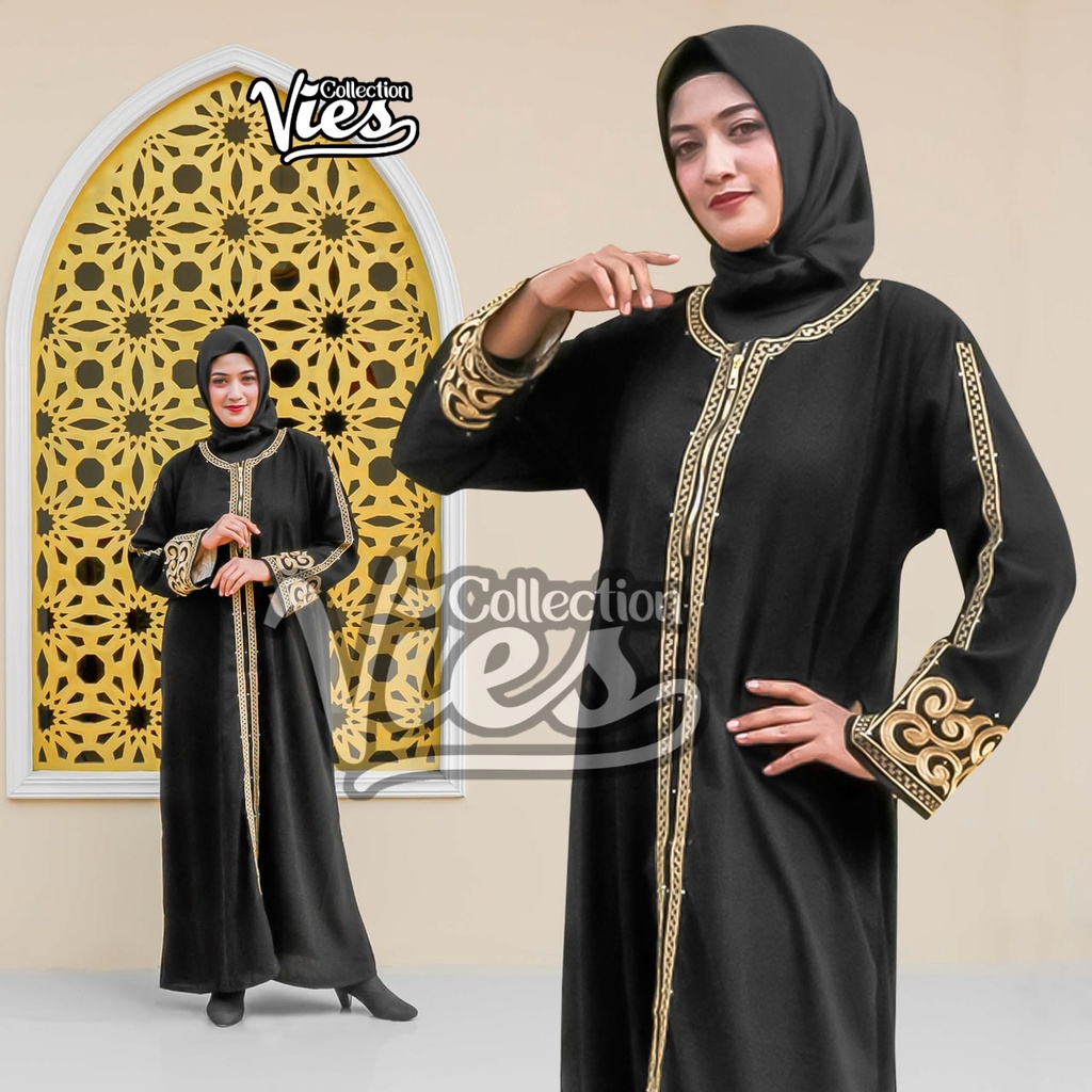 ABAYA HITAM GAMIS ARAB SAUDI TURKI ABAYA BORDIR INNAYAH REMAJA