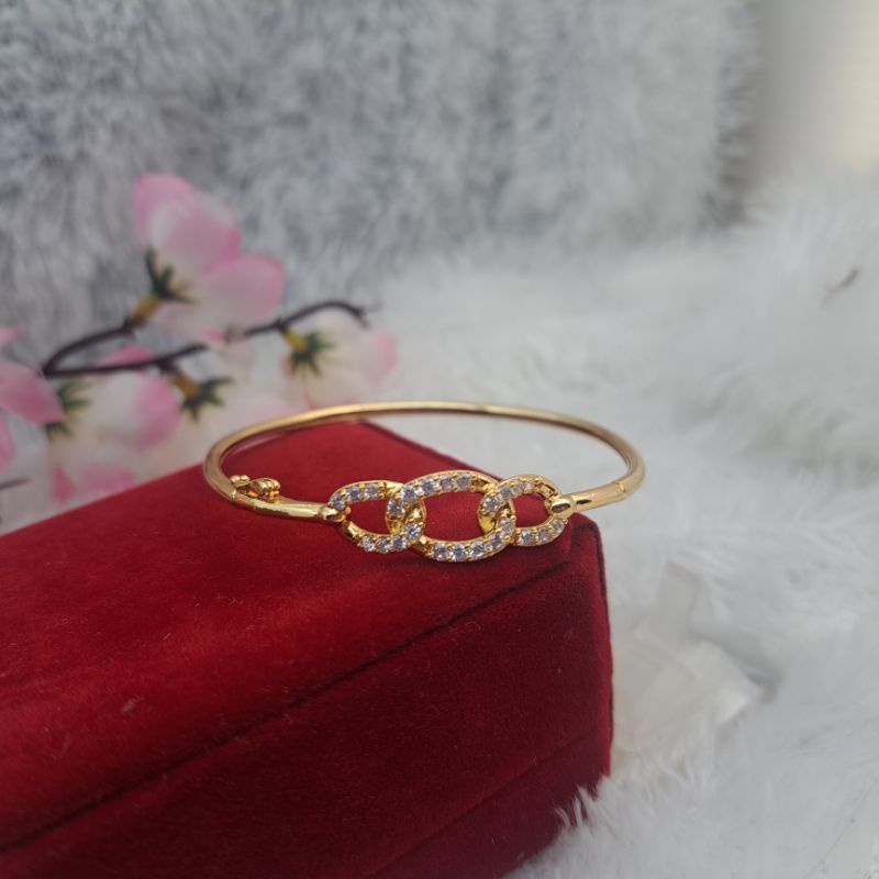 Gelang Wanita dewasa bangle kunci samping Terbaru lapis emas anti karat COD