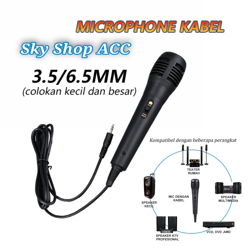 Microphone Speaker Bluetooth Karaoke MIC Kabel Variasi