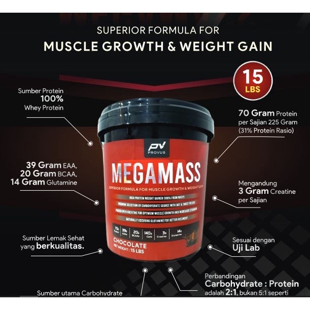Provus Megamass Gainer 15 Lbs Mass Weigth Gainer