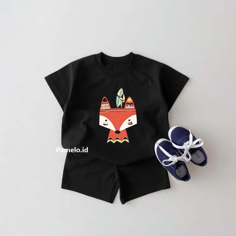 Pamelo.id Set Anak FOX Indian / Fashion Anak / Stelan baju anak / Korea Style / Set Balita / Set Anak Unisex