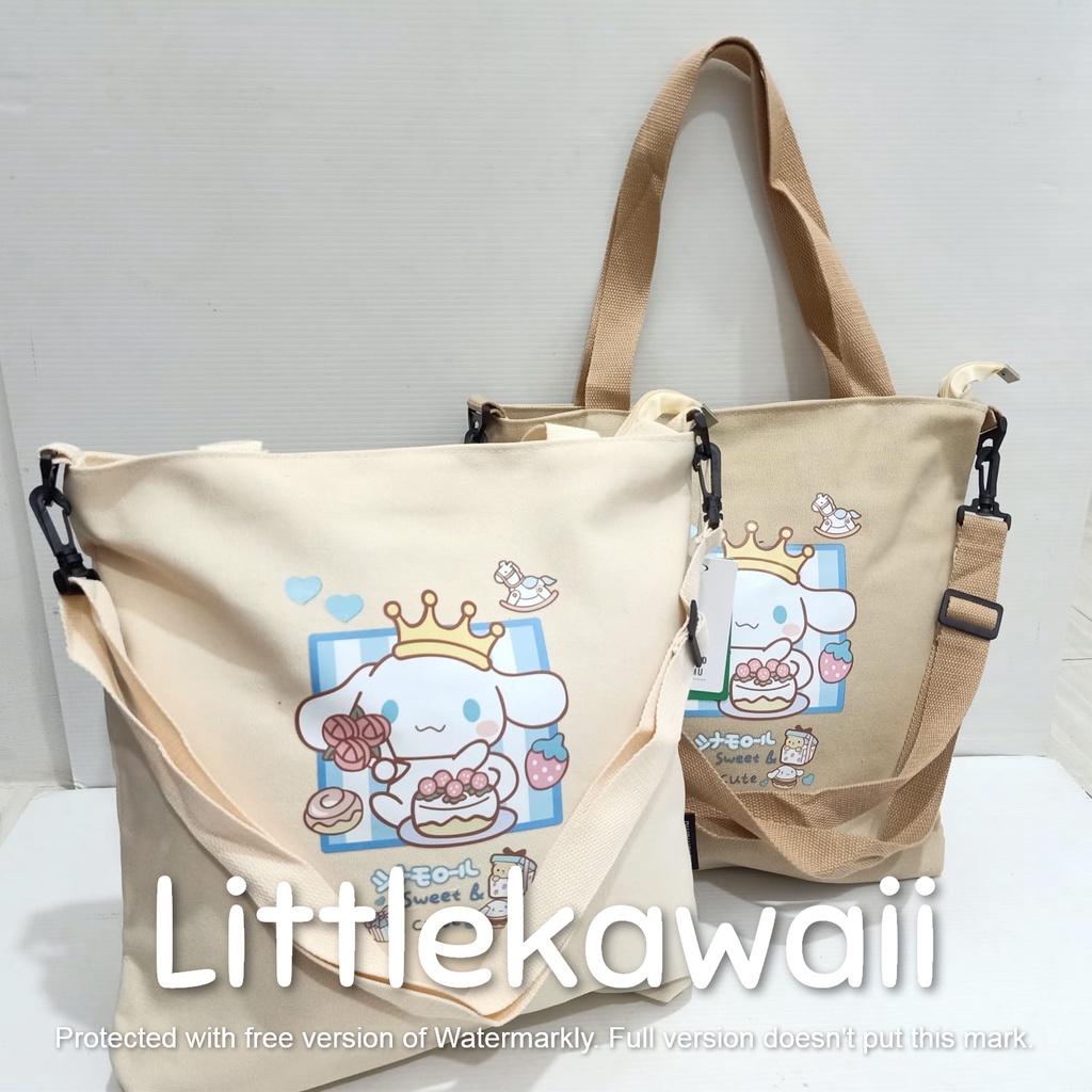 LK/Tas Totebag Tenteng Slempang Wanita Remaja Dewasa Fashion Casual Sekolah Kuliah Korean Style My Melody Kuromi Cinnamoroll PompomPurin Unofficial