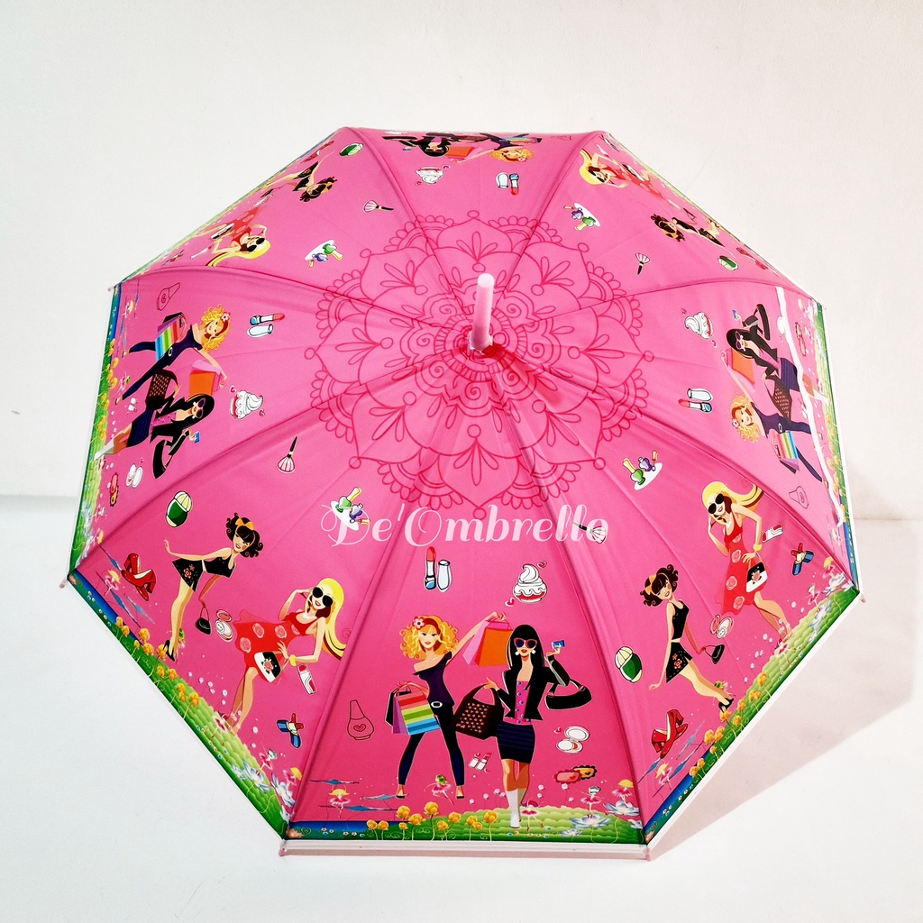 (045)Payung PVC Motif Fashion Girls Korea Gagang J