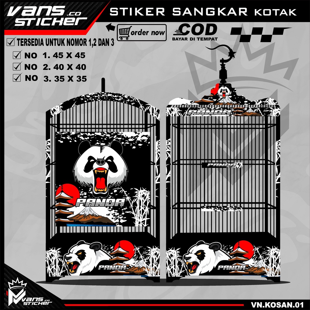 Stiker Decal Sangkar Burung Kotak, Kosan, Persegi, Ebod  No. 1, 2, 3 Sangkar kacer,pentet