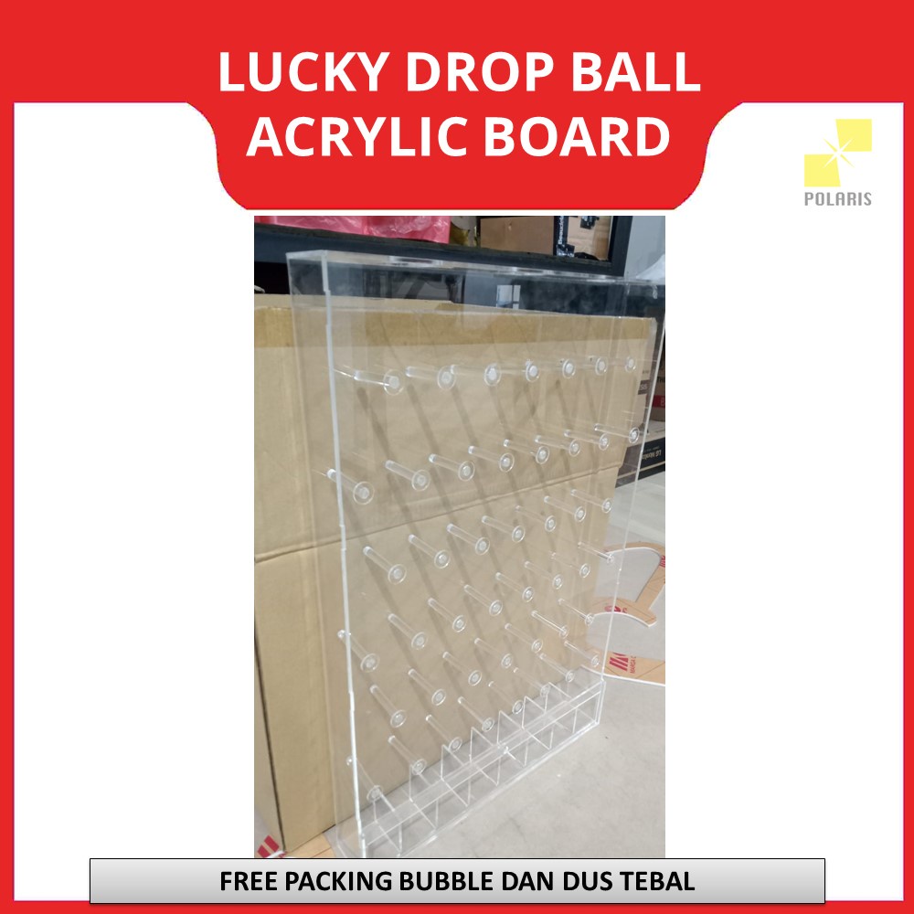 Acrylic Lucky Draw Box Lucky Drop Ball - Permainan Bola Luncur Marble Prize Drop Game - Papan Bola Undian Plinko Board Akrilik
