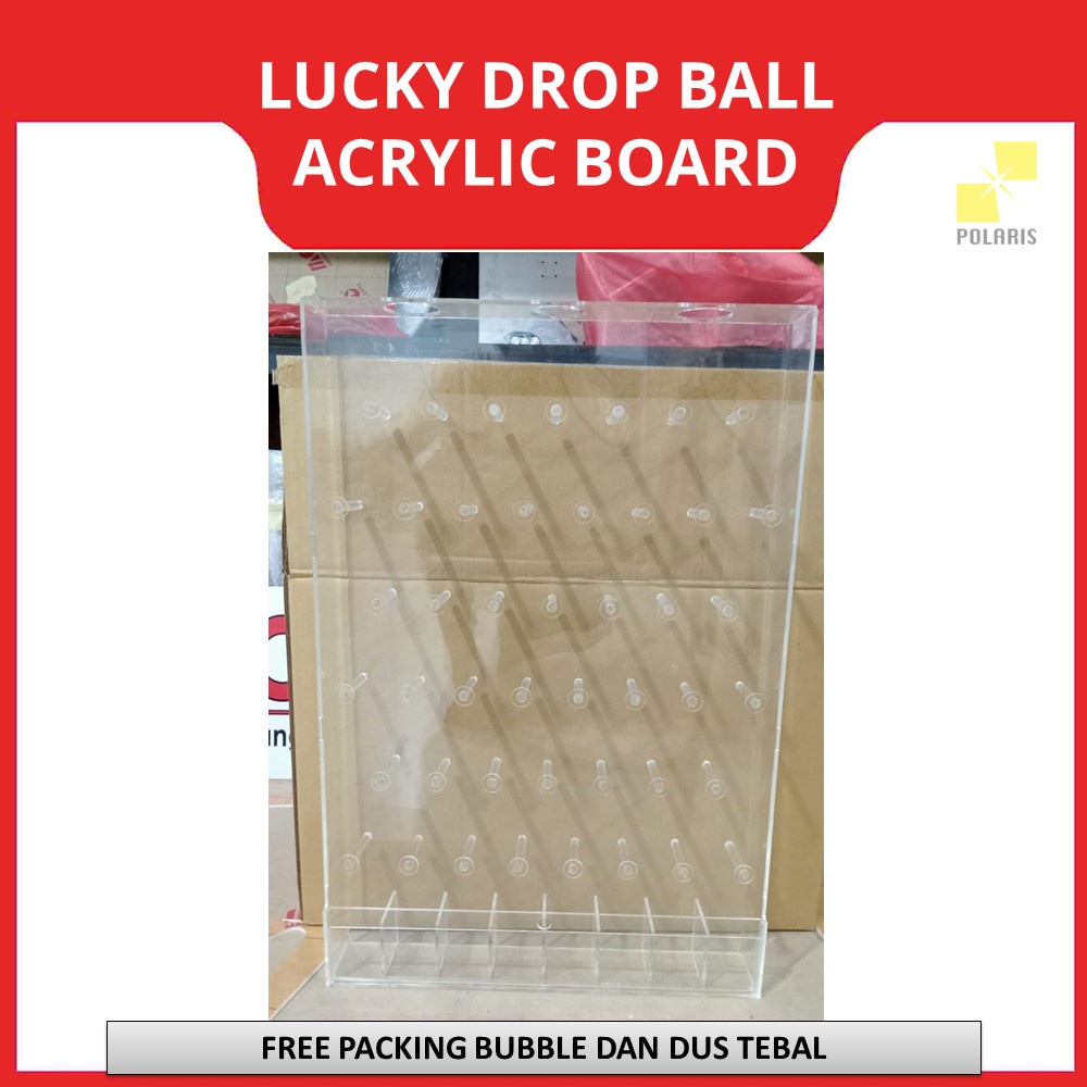 Acrylic Lucky Draw Box Lucky Drop Ball - Permainan Bola Luncur Marble Prize Drop Game - Papan Bola Undian Plinko Board Akrilik