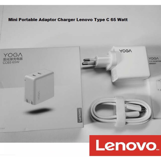 Charger Adaptor Lenovo YOGA Type C Dual Port GaN Smartphone Notebook