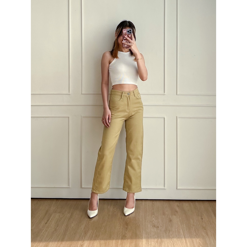 DOLLA - Titan Jeans / Highwaist Kulot Jeans/ Brown Baggy Jeans J661