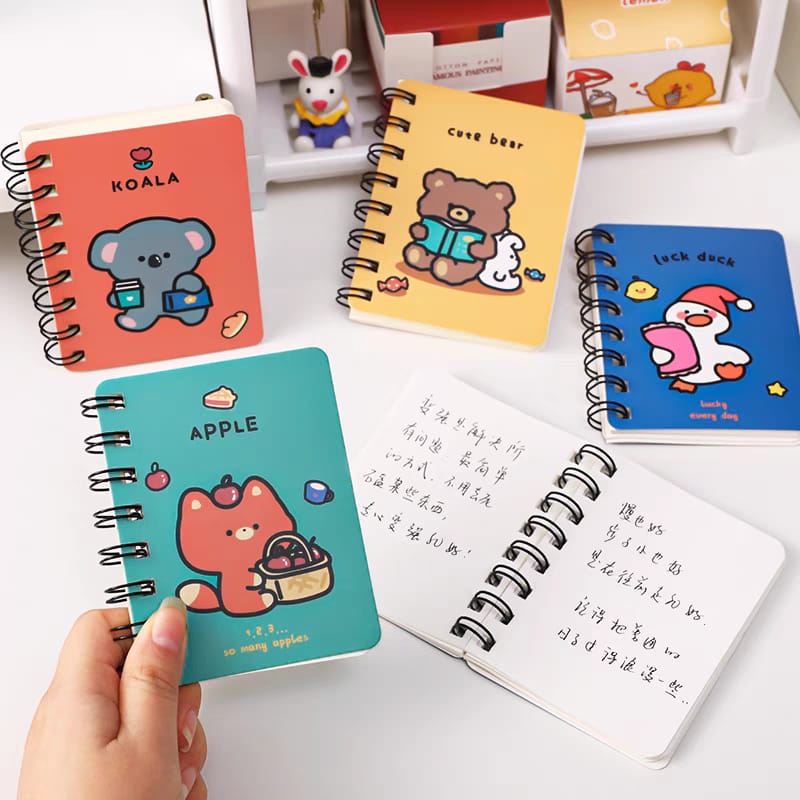 [THE UNIVERSE] Notebook Mini Spiral Motif Galaxy &amp; Animal - ST022