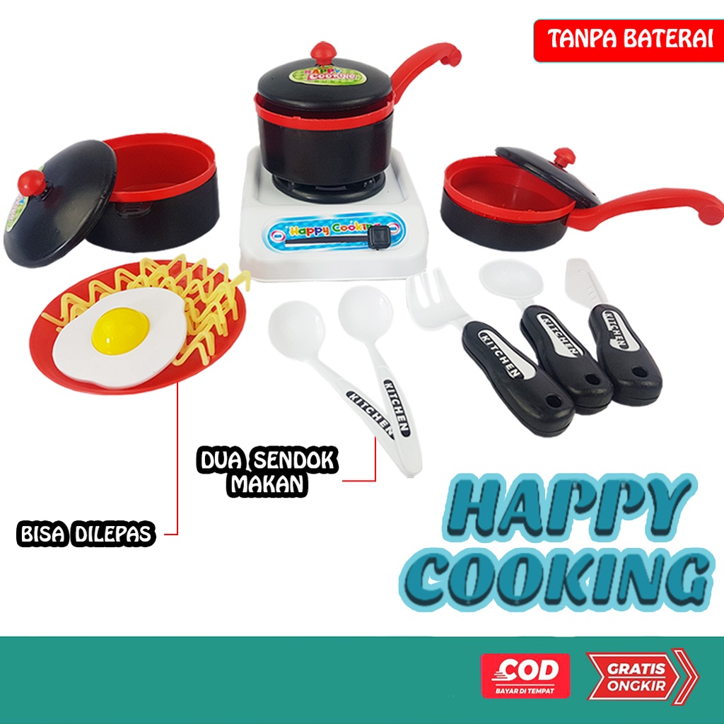 Mainan Edukasi Masak-Masakan / Mainan Anak Memasak Happy Cooking New LM9