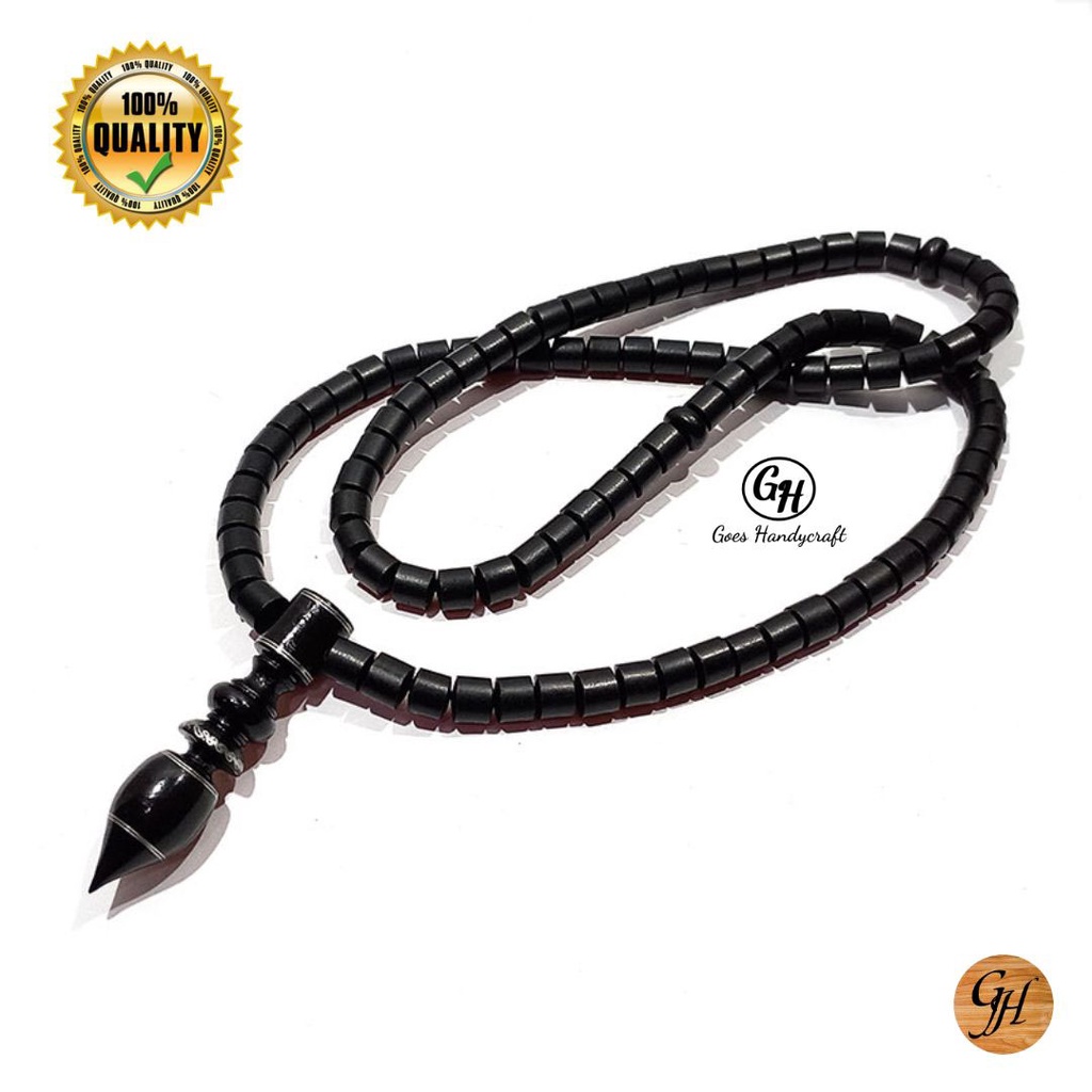 TASBIH KALUNG Kayu Bertuah Kayu HITAM / EBONI KALIMANTAN KUALITAS ORIGINAL
