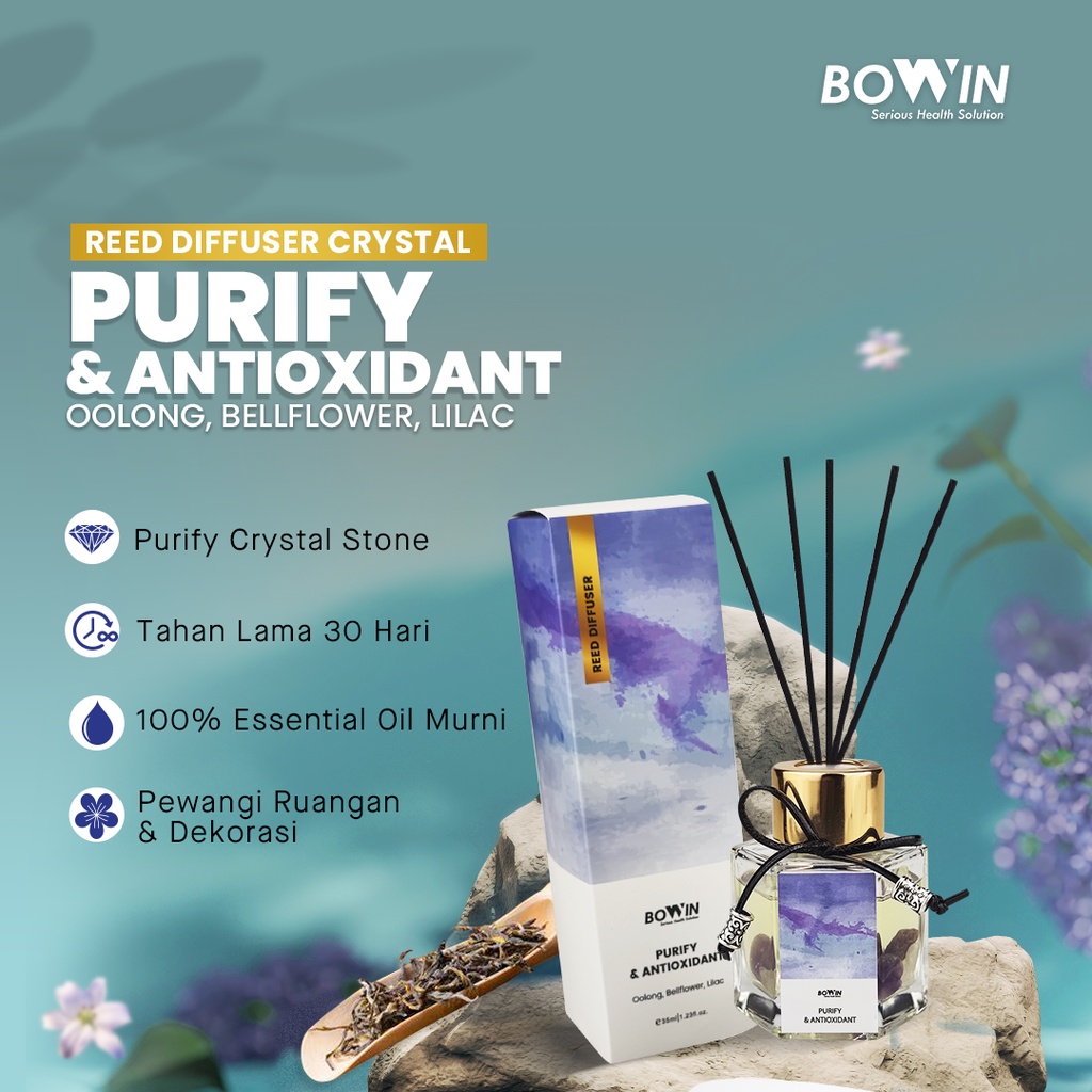 Bowin Reed Diffuser Crystal - Aromaterapi Pengharum Ruangan 100% Essential Oil