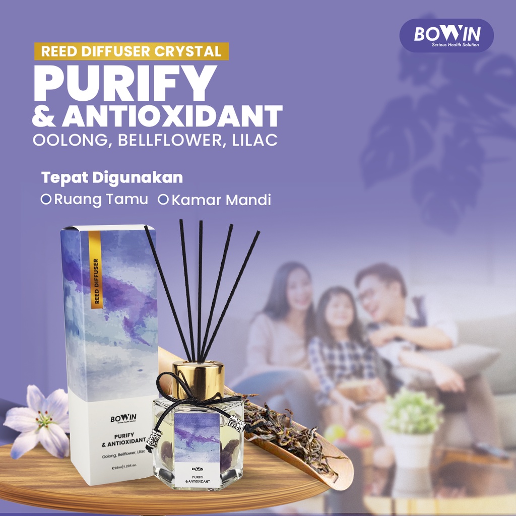 Bowin Reed Diffuser Crystal - Aromaterapi Pengharum Ruangan 100% Essential Oil