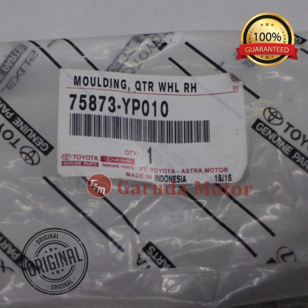 75873-YP010 MOULDING, QTR WHL RH