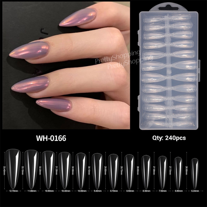 Pretty 240Pcs Kuku Palsu Akrilik Fake Nails untuk Manicure DIY