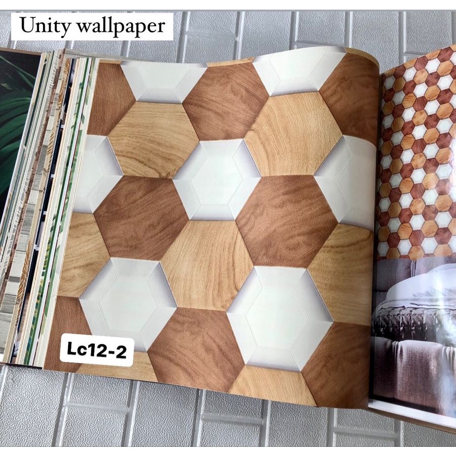 WALLPAPER DINDING GEOMETRI KOTAK HEXAGON HITAM PUTIH LECAFE