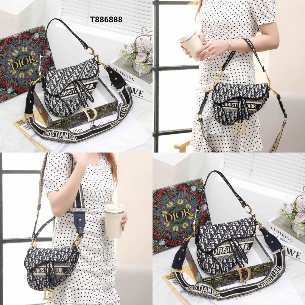 Tas Dior Saddle Oblique Embroidey T886888 PLM 94 batam impor original fashion branded reseller sale