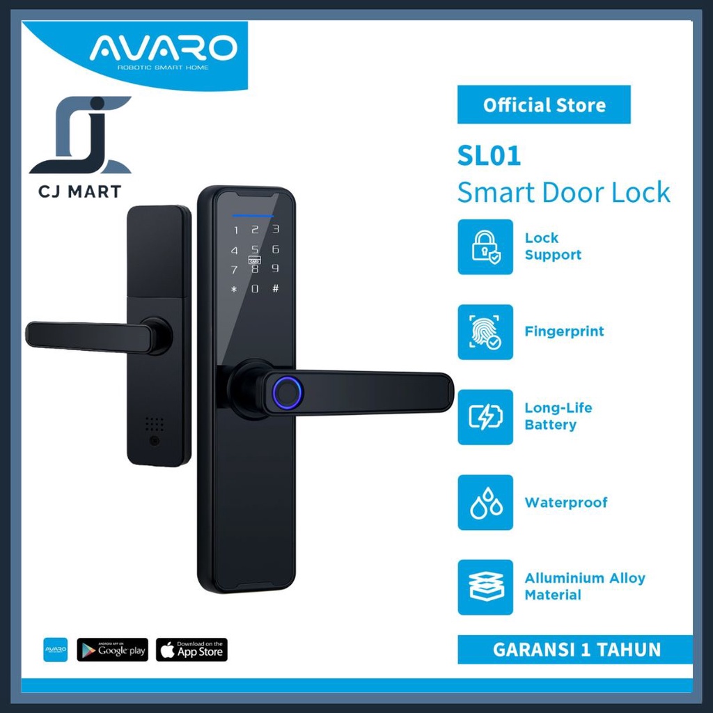 AVARO Smart Door Lock Handle RFID- Fingerprint Waterproof - SL01