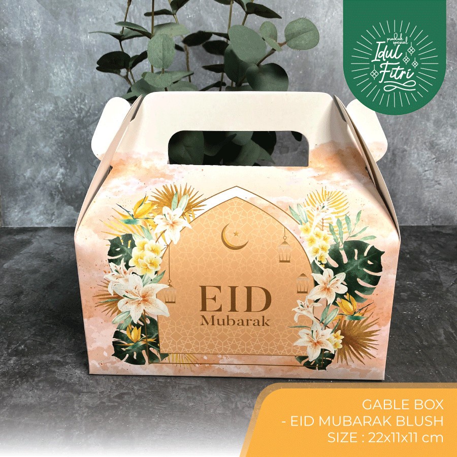 

Gable Box Lebaran Box 22x11x11 Hampers Kue Kering Eid Mubarak Dus Packaging Hampers Lebaran Jar Toples 600ml