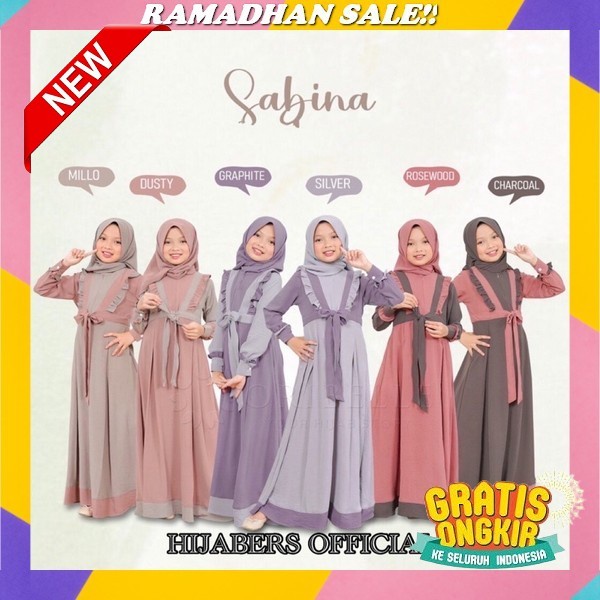 Gamis Anak Lebaran Terbaru 2023 Gamis Panjang Anak Usia 2-11 Tahun Baju Muslim Anak Cewe Plus Jilbab