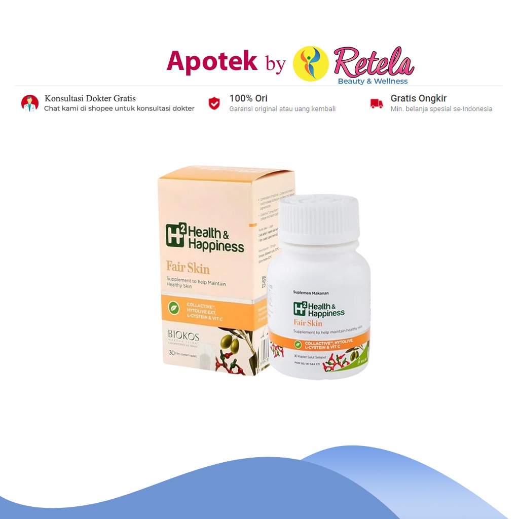H2 HEALTH & HAPPINESS PURE SKIN 30 CAPLETS