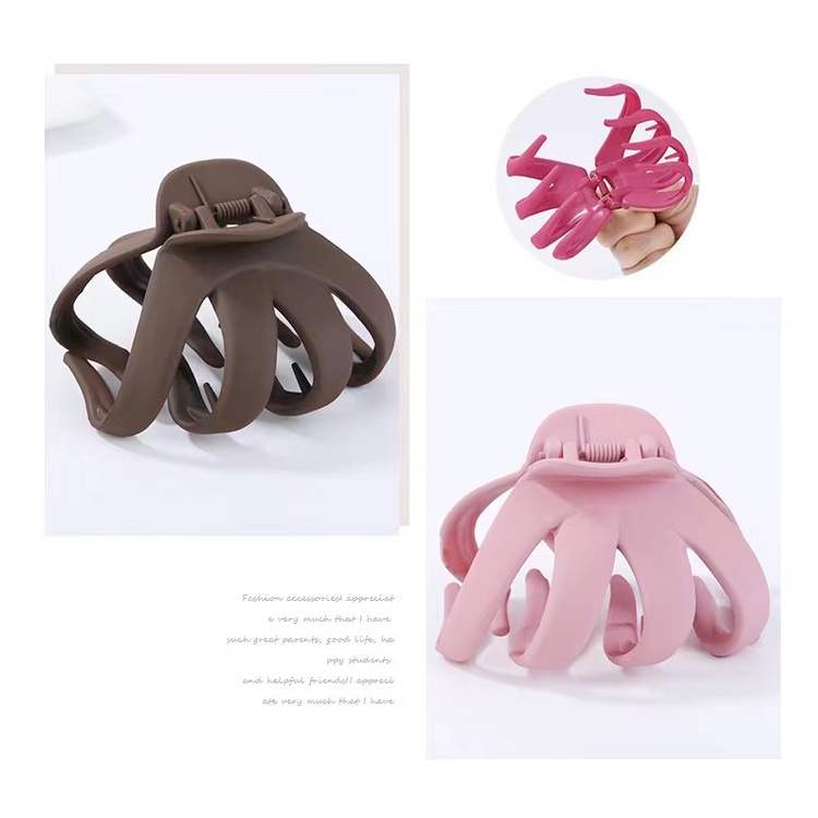 Jedai Doff 5cm Pilih Warna Jepit Rambut Matte Cakar 4 Jepit Ponytail Hair Claw Clips