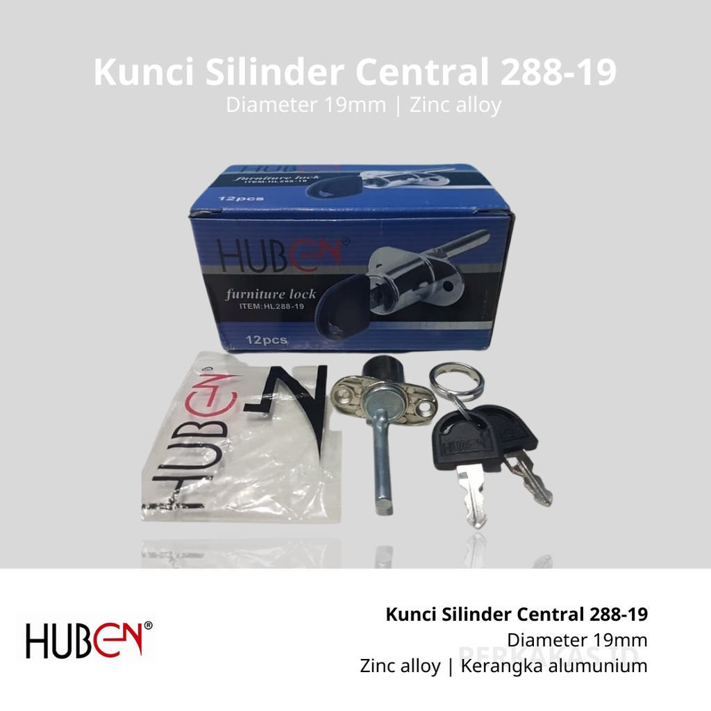 Kunci Lemari Huben Sliding Central HL 288-19