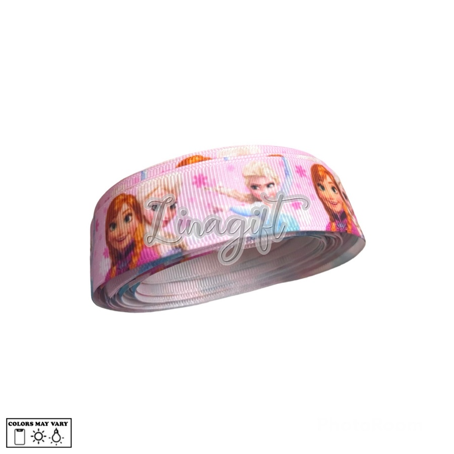 ( Meter ) PITA GROSSGRAIN MOTIF 7/8 INCH 2.3 CM SOFIA SHOPKINS BARBIE PRINCESS MARSHA APLIKASI PITA RAMBUT DIY