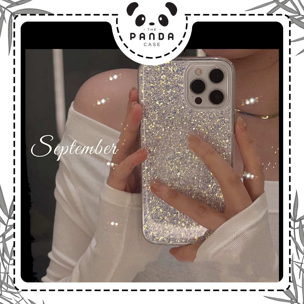 [TPC] Phone Case Bening Transparant Hologram Glitter Card Holder Phone Case IPHONE 6 6S 7 8 PLUS X XS MAX XR 11 12 13 14 MINI PRO MAX IP074