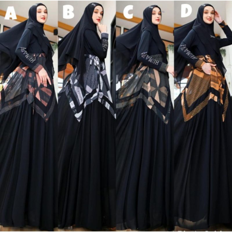 Gamis Ervinha Set By Humairah / baju gamis wanita / pakaian muslim perempuan dewasa