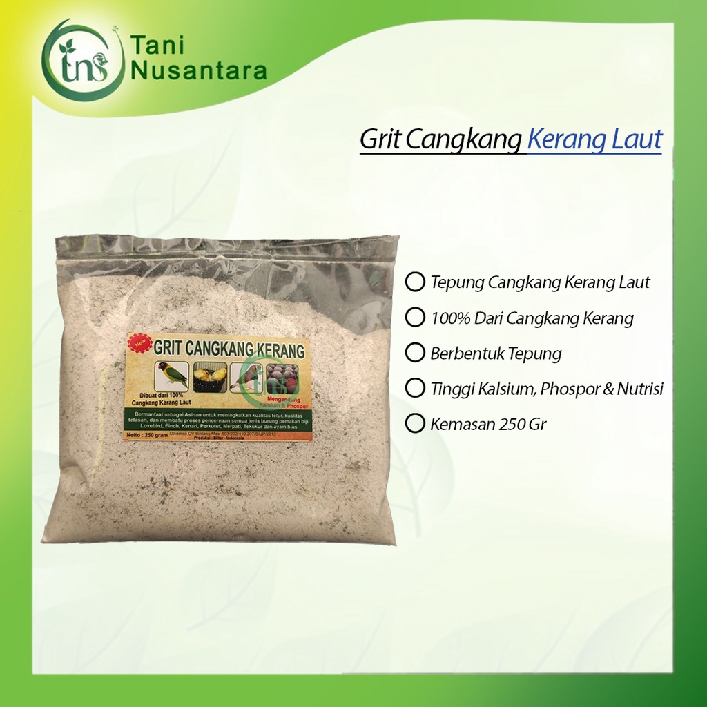 Nutrisi Grit Tepung Cangkang Kerang Laut untuk Lovebird Kenari Merpati
