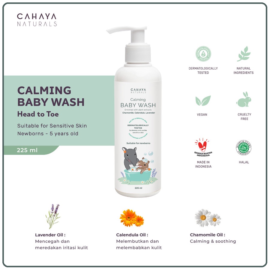 Cahaya Naturals Calming Baby Wash Head To Toe | Sabun Mandi Bayi