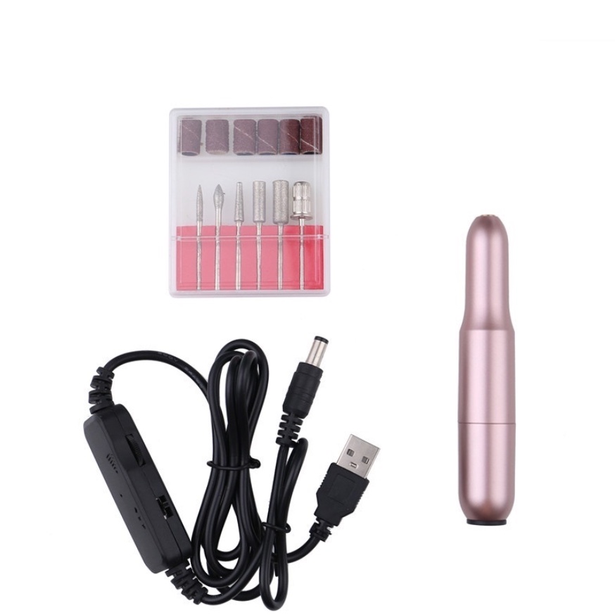 Set Mesin Bor Kuku Elektrik 20000 RPM Dengan USB Charging Untuk Manicure Pedicure