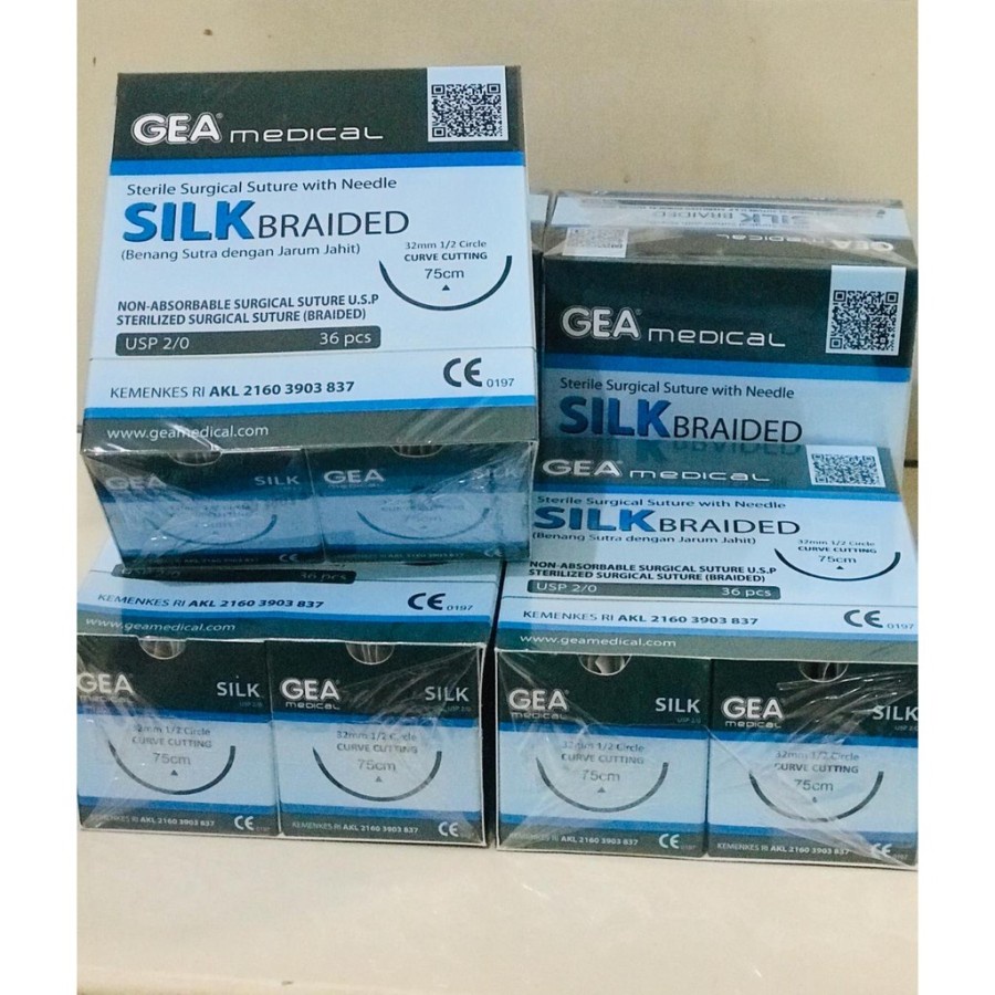 Catgut Silk GEA - Benang Jahit Silk - Benang Operasi Silk - Surgical Suture Silk GEA
