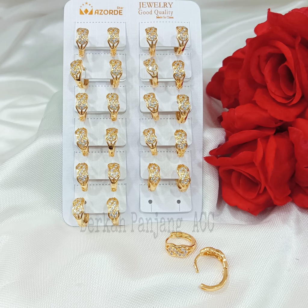 COD 12 PASANG/CHAR ANTING JEPIT SIMPLE PERMATA DEWASA VARIAN MOTIF FASHION perhiasan super berkelas fashion korea anti karat dan anti luntur