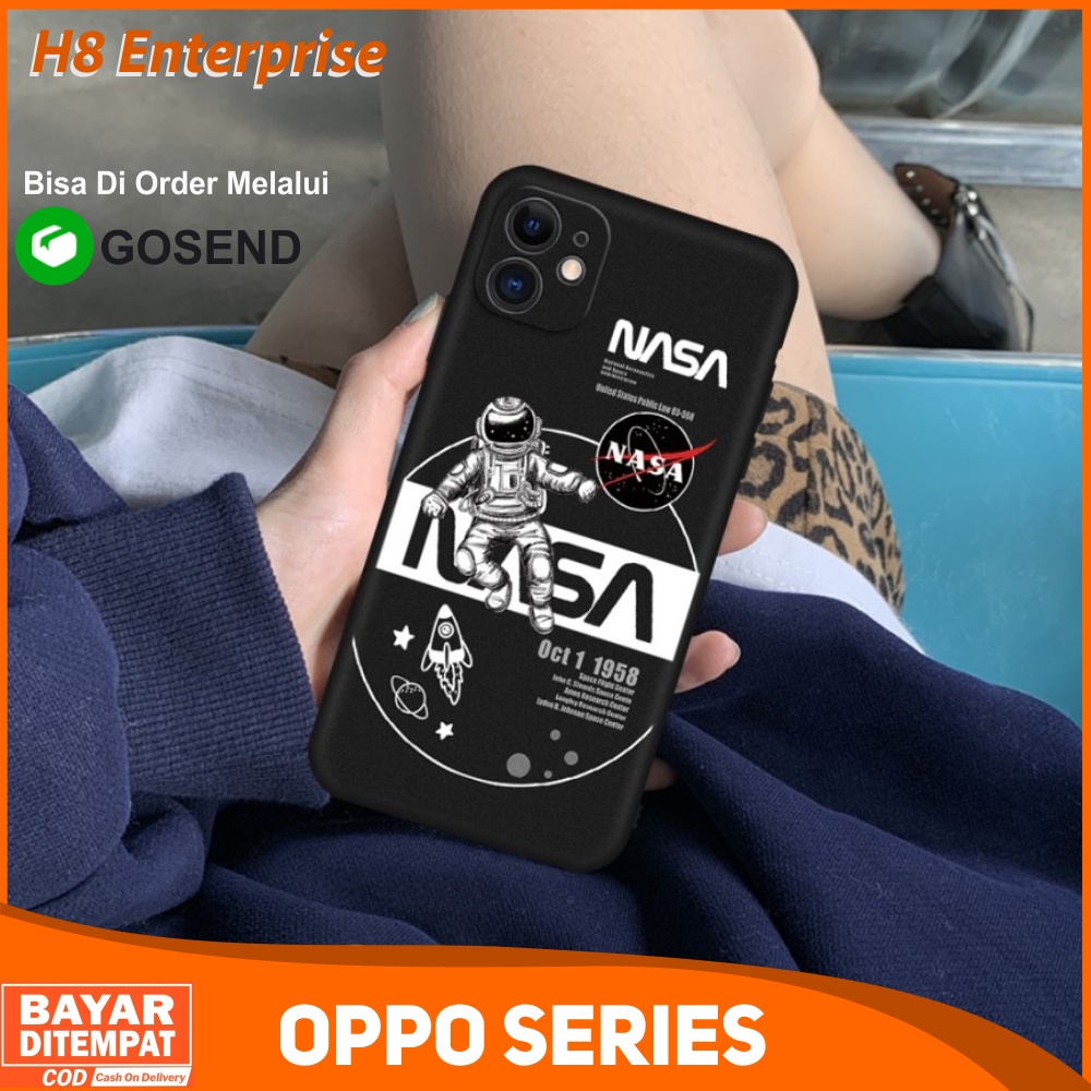 Case Oppo A3S A5 A16E A16K A17 A17K A31 2020 A36 A37 A76 A96 F11 Pro Reno 5 Case Softcase Nasa Black Mate Character Silicon Premium