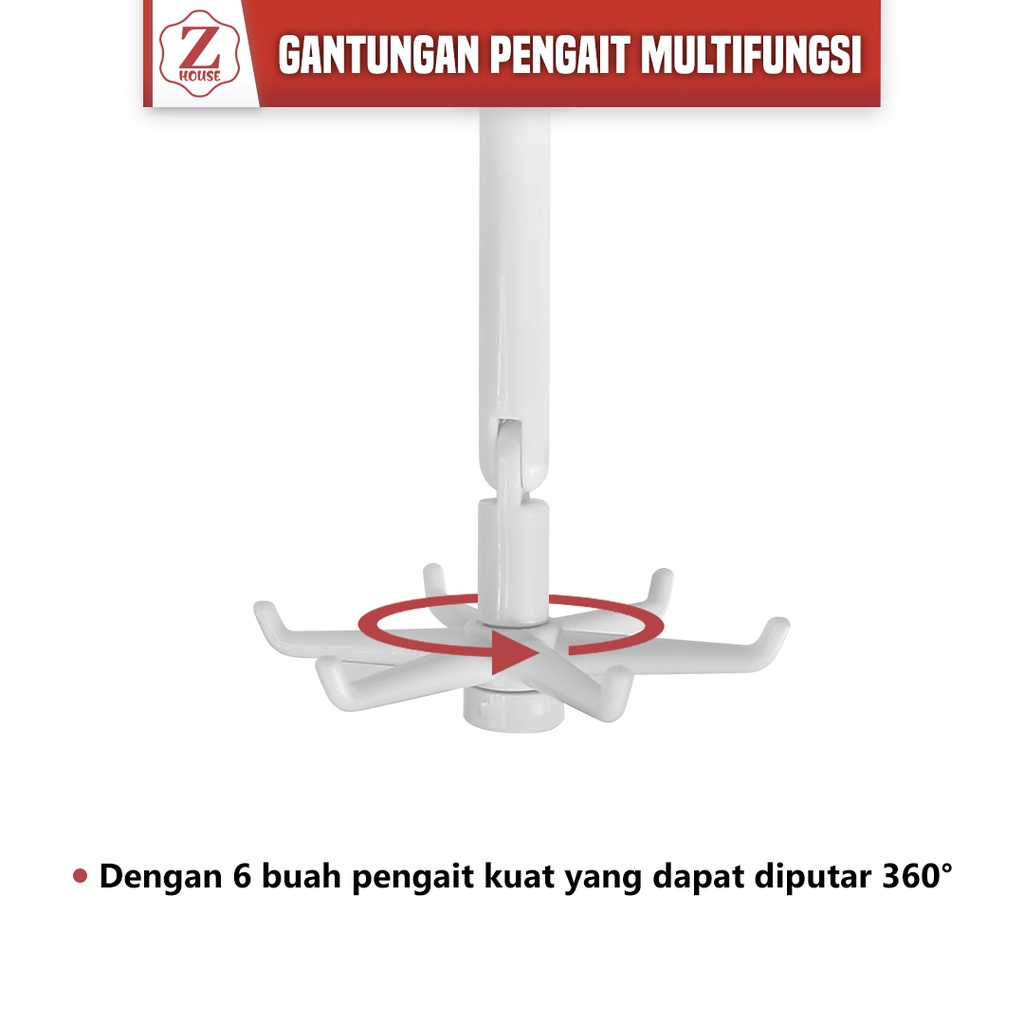 GANTUNGAN TEMPEL DINDING TEMBOK HOOK 6 KAIT 360 DERAJAT HOOK PUTAR HANGER SERBAGUNA