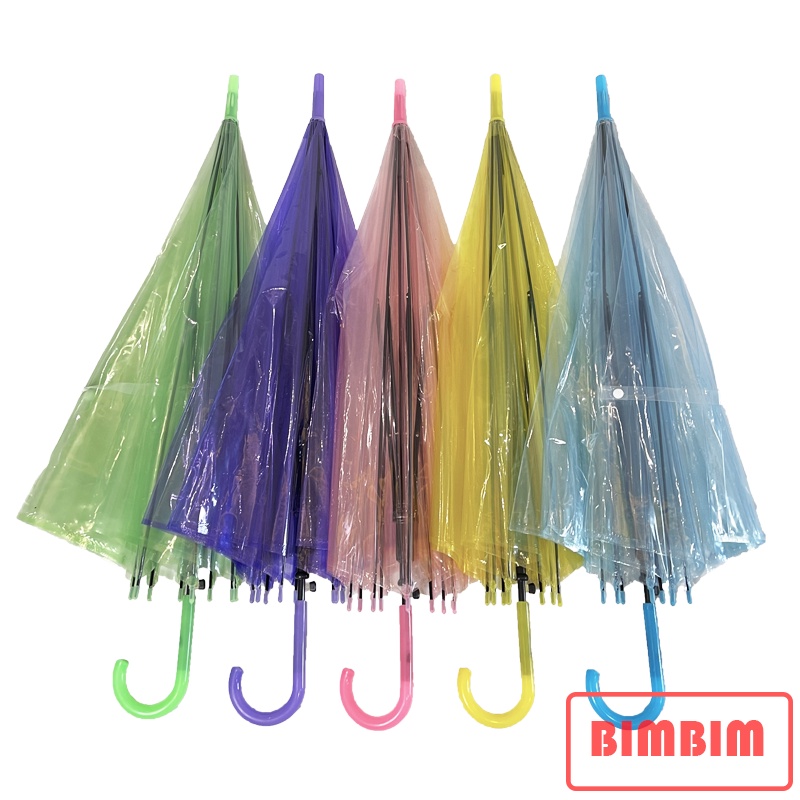 Payung Transparan Warna Polos Import Quality