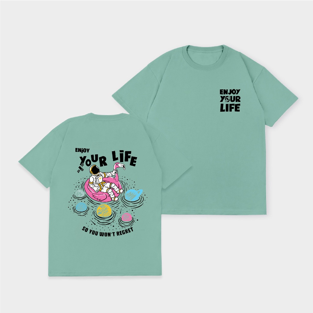 Aviotic Tshirt / Kaos Lengan Pendek Astro Enjoy ( Sablon ) Unisex Pria &amp; Wanita